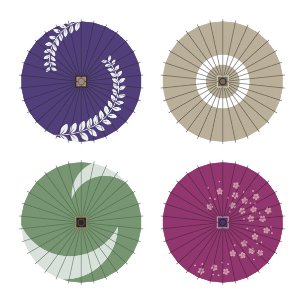 日本传统蜡纸伞图案图片下载