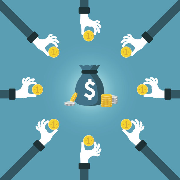 联合投资基金矢量概念在扁平化风格素材图片