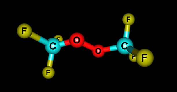 过氧化二氟甲基在黑色上的分子结构孤立图片下载