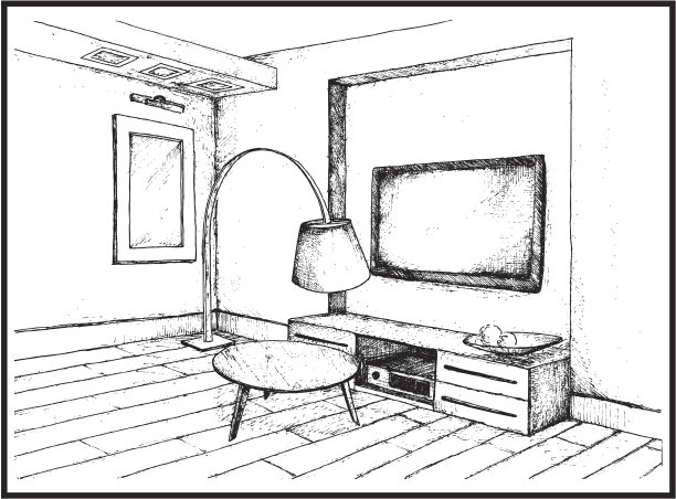 室内手绘插图图片下载