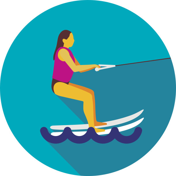 滑水图标。夏天。假期图片下载