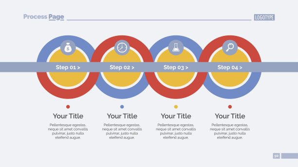 圆圈过程图表幻灯片模板图片下载