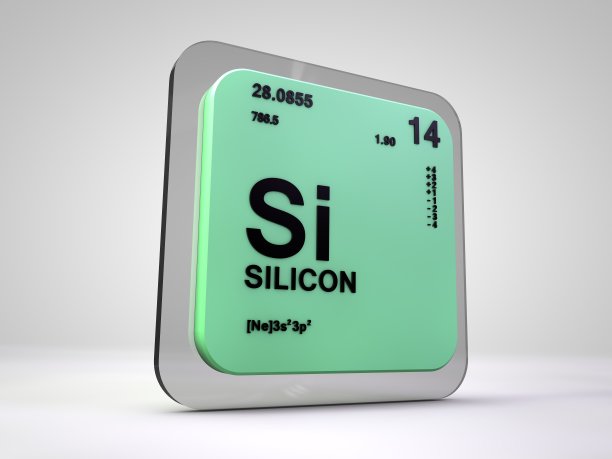 硅-硅化学元素周期表三维渲染图片下载