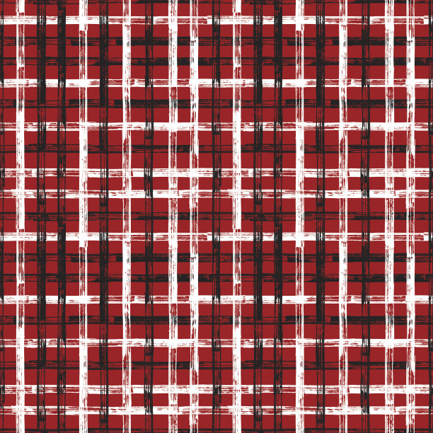 格子无缝图案。彩色笔触交叉条纹矢量背景素材图片