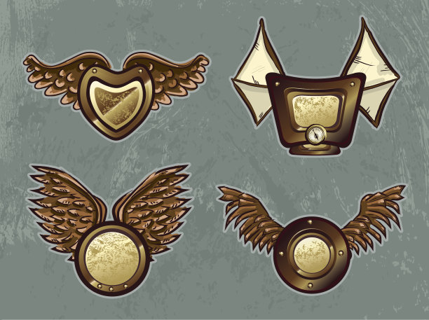 蒸汽朋克盾图标集图片下载