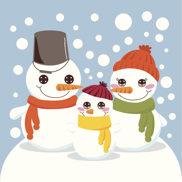 雪人家庭图片下载