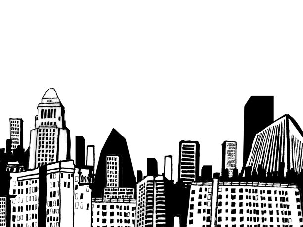 手绘的城市图片下载