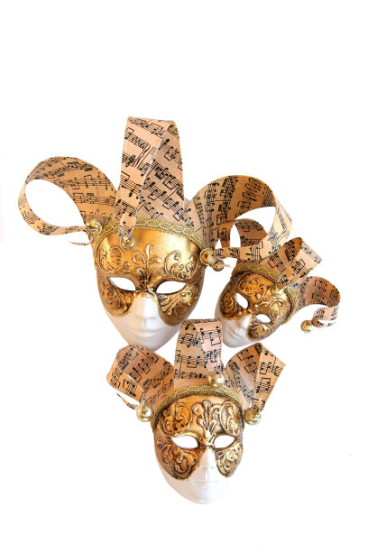三种威尼斯装饰嘉年华面具图片下载