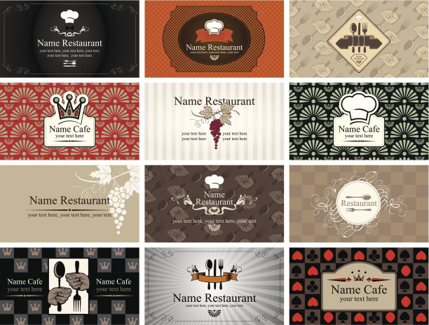 矢量插图的餐厅名片图片下载