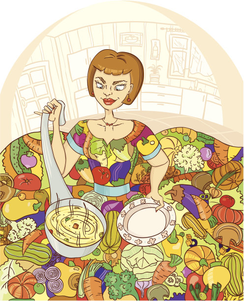 厨房里的女孩图片下载