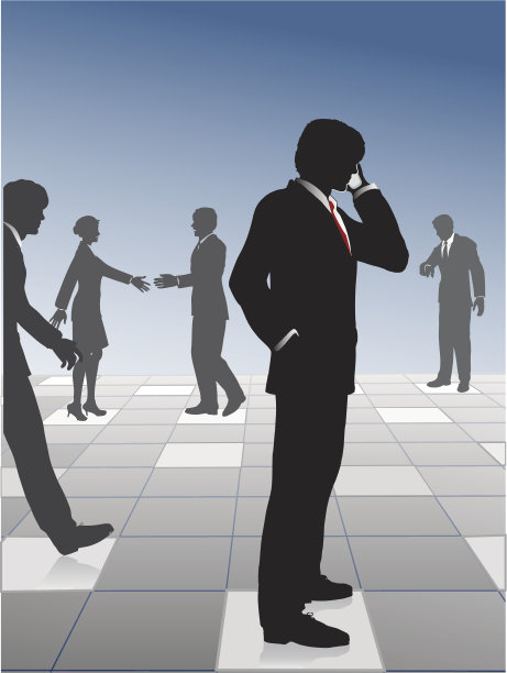 繁忙的商务人士网络&网格连接图片下载