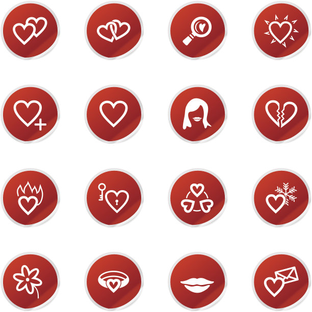 红色贴纸爱的图标图片下载