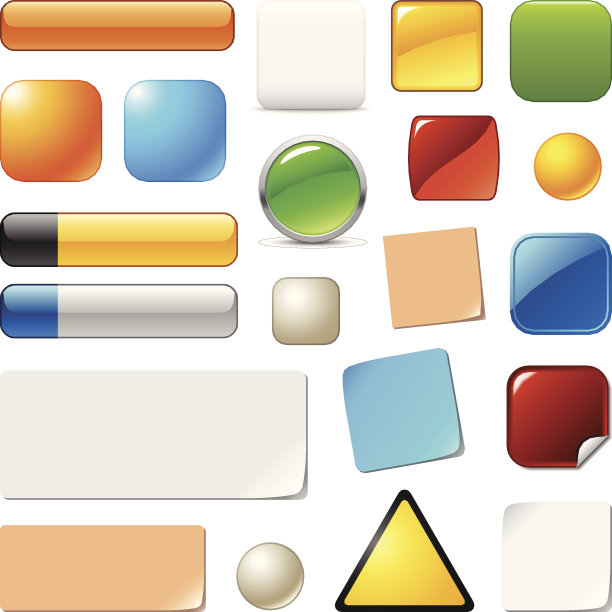 空白网页按钮和贴图向量集图片下载