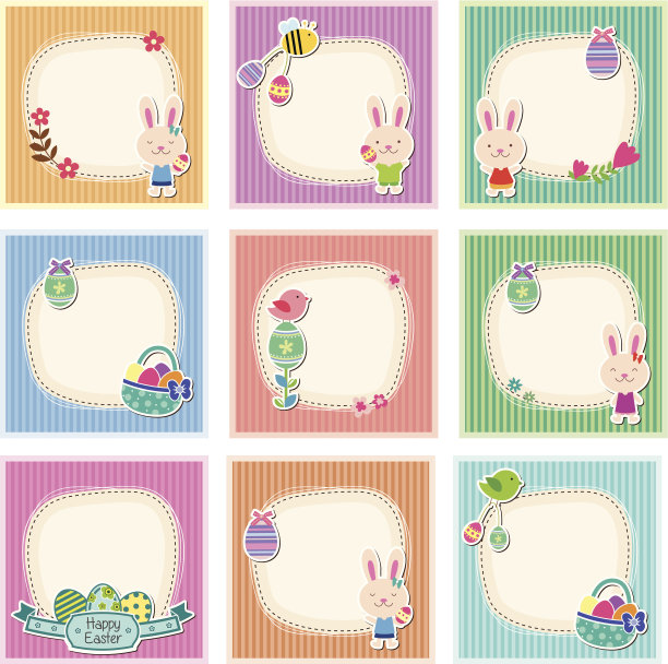 甜蜜可爱的复活节卡片图片下载