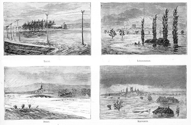 洪水在英国:Trent, Lougborough, Derby和Kegworth图片下载