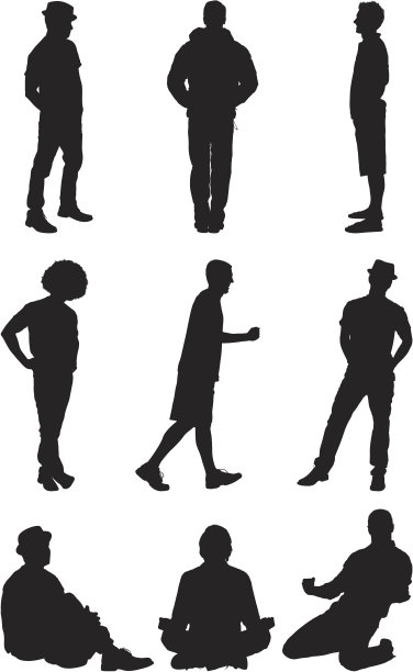 剪影向量图像的休闲男人图片下载