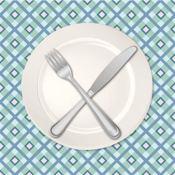 白色空盘子和刀叉图片下载