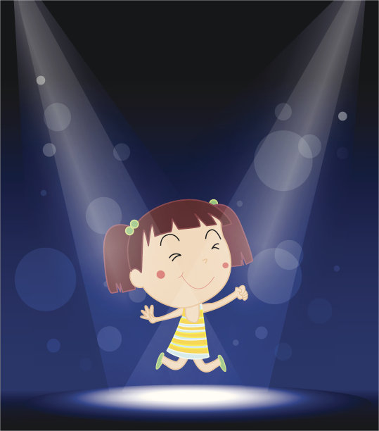 女孩在舞台上表演图片下载