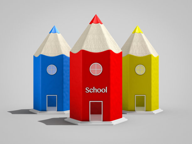 铅笔形状的校舍图片下载