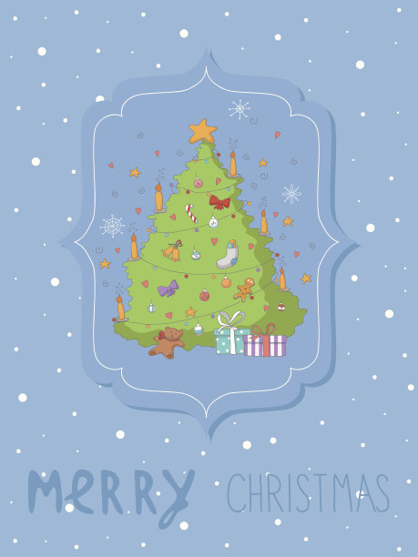 圣诞彩色贺卡图片下载