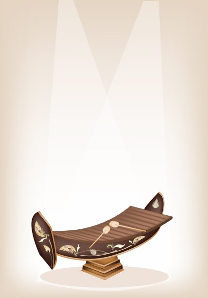 美丽的泰国木琴在棕色的舞台背景图片下载