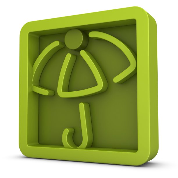 绿色雨伞图标图片下载