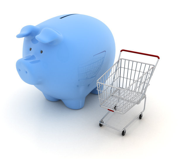 购物车和存钱罐图片下载