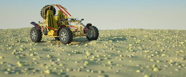 在沙漠里玩卡丁车图片下载