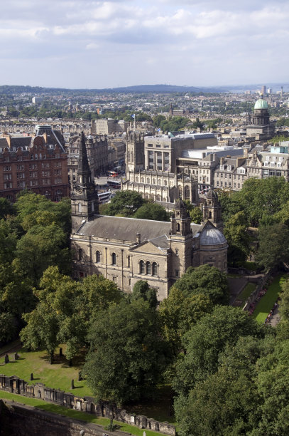 从英国苏格兰城堡俯瞰爱丁堡图片下载