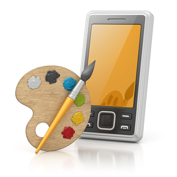 智能手机和调色板图片下载