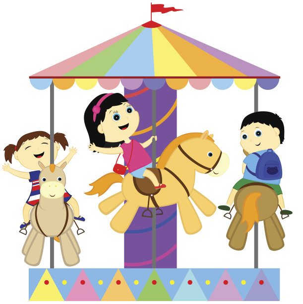 旋转木马上的孩子们图片下载