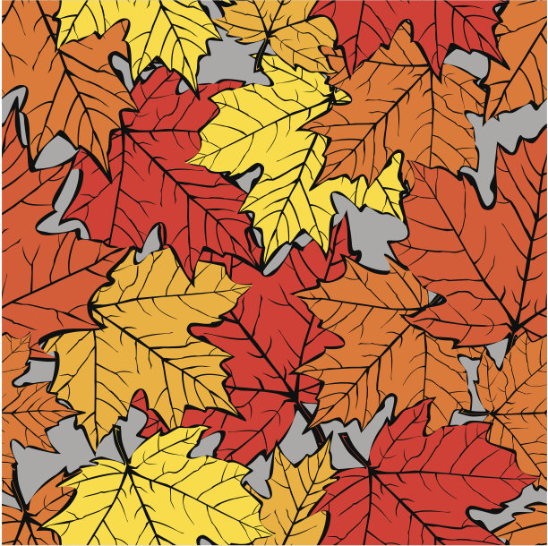 秋叶无缝图案素材图片