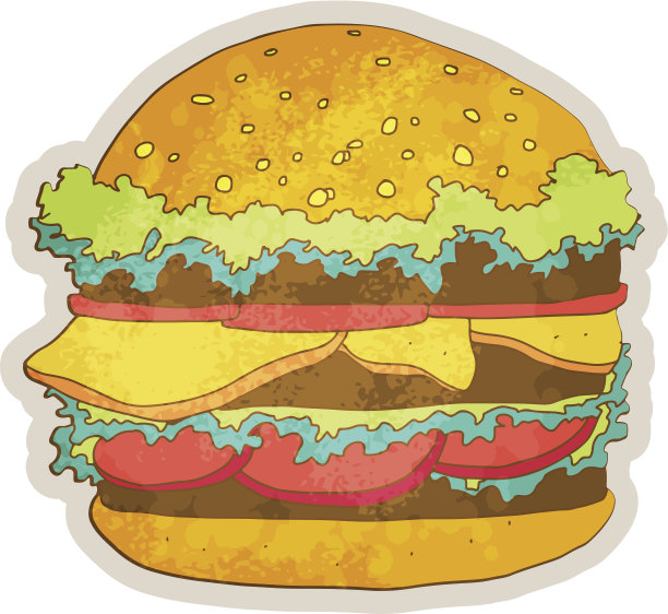 芝士汉堡孤立图片下载