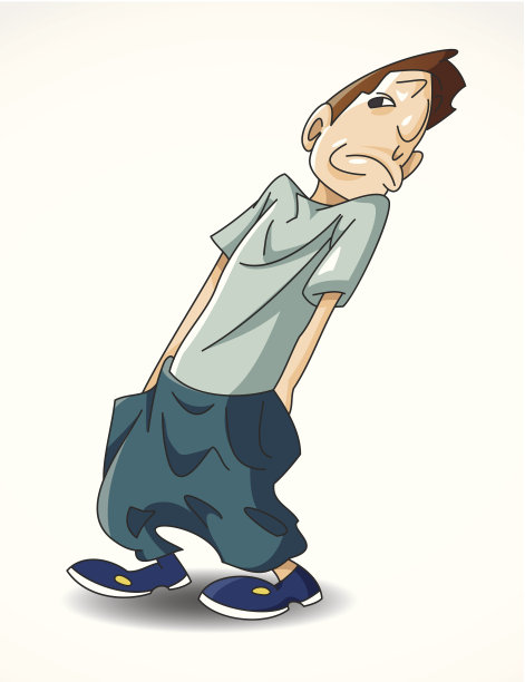 卡通年轻人不开心图片下载