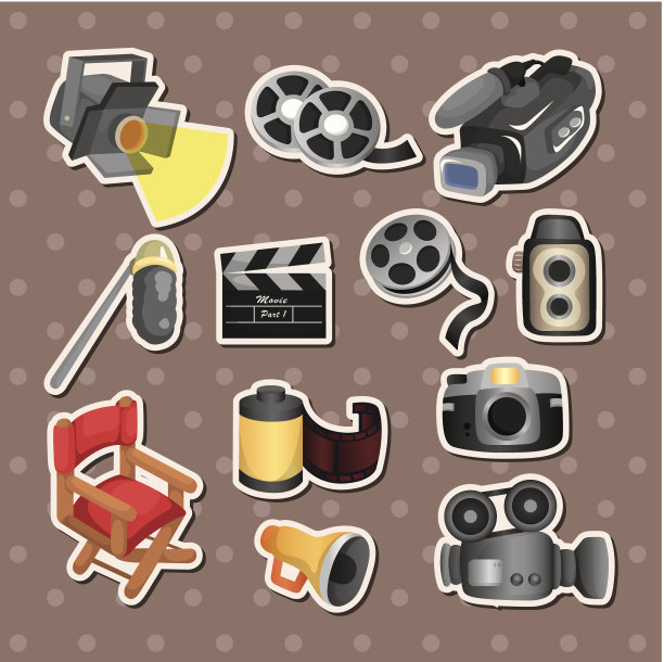 卡通电影设备图标设置图片下载