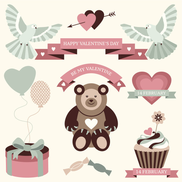 向量集的情人节illiated图片下载