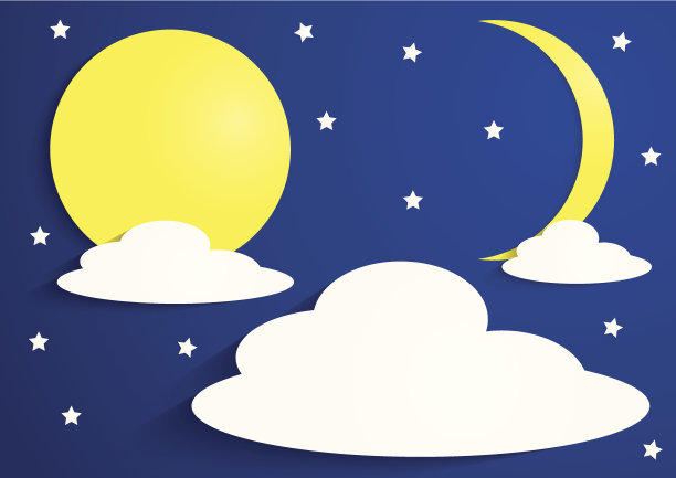 纸上满是月牙，云里满是星星素材图片