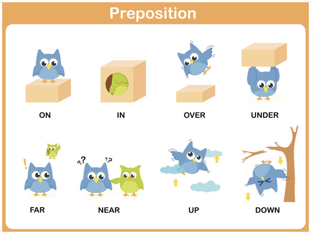 学龄前的运动介词图片下载