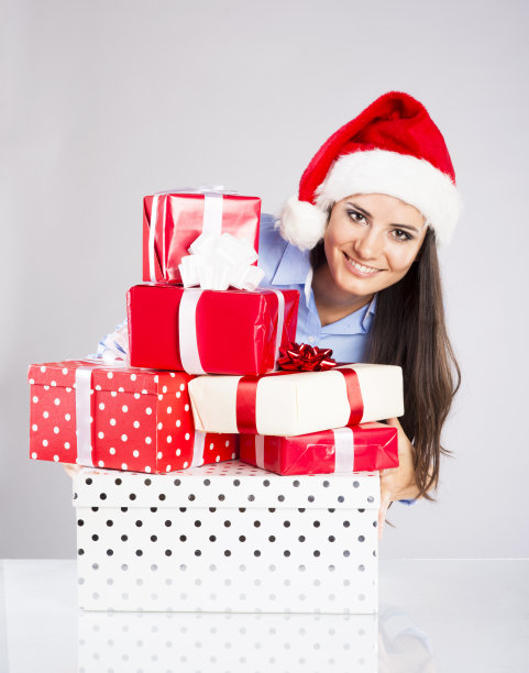 美丽的圣诞女人图片下载