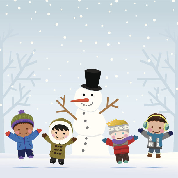雪人和男孩图片下载