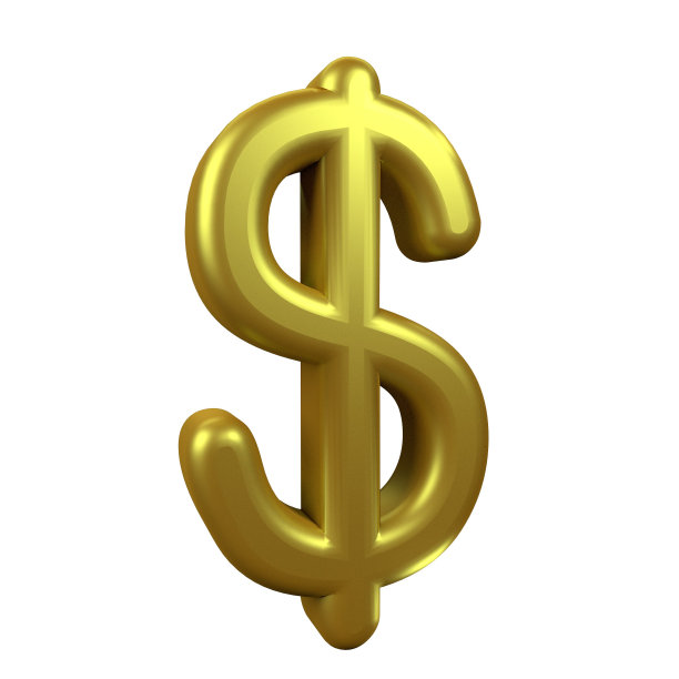 3D金色美元符号图片下载