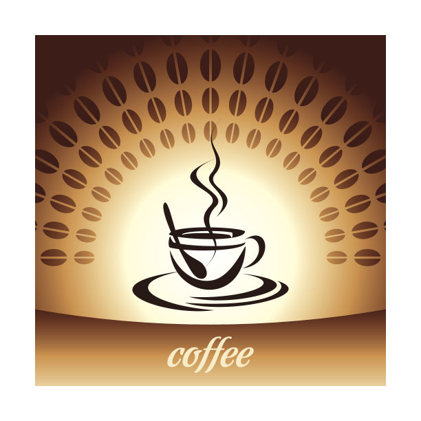 咖啡杯和豆子插图图片下载