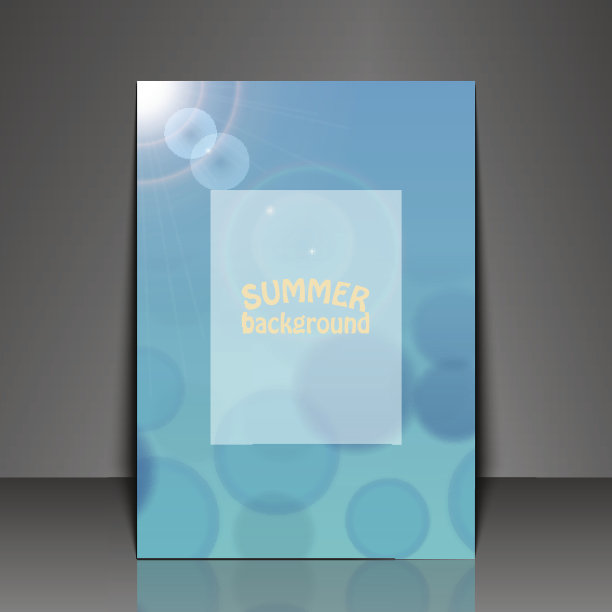 有暑期背景的宣传单模板。图片下载