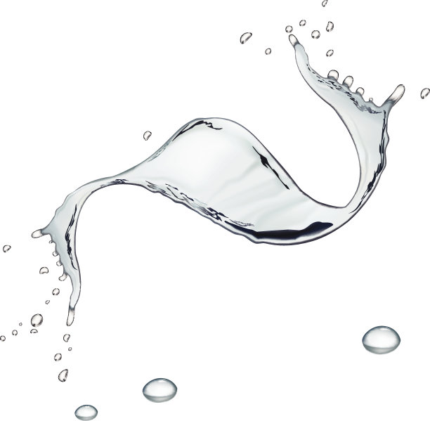 透明蓝色水花图片下载