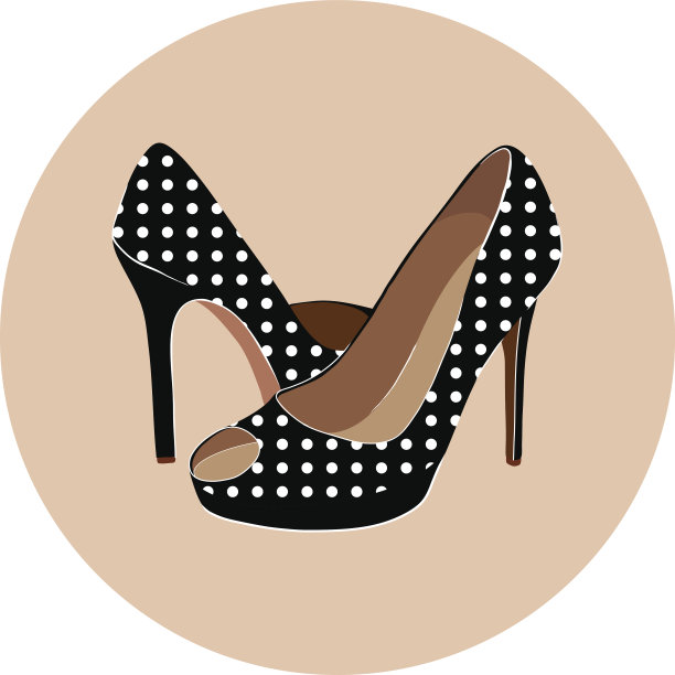 一双漂亮的时装鞋。矢量插图。图片下载