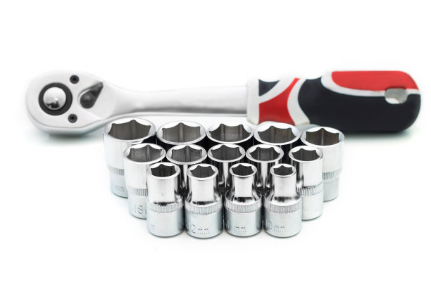 棘轮插座上的白色背景。图片下载