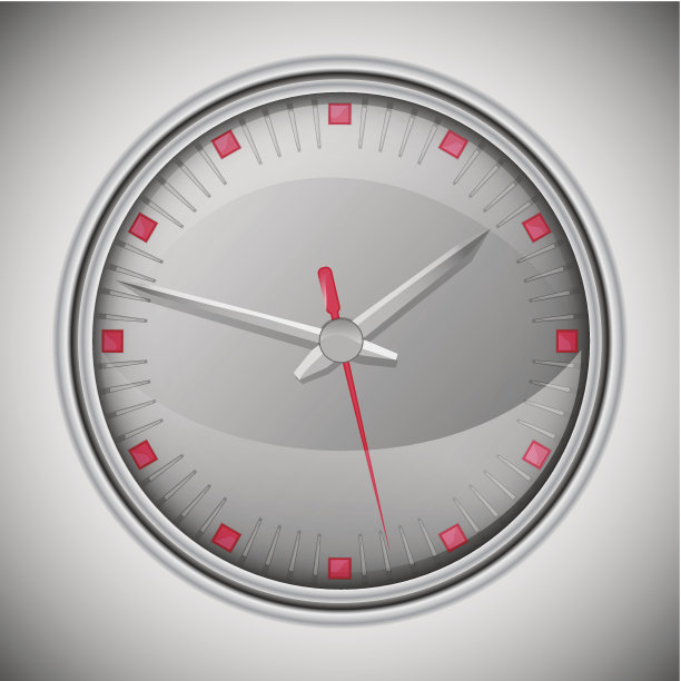 白色背景下的时钟特写镜头图片下载