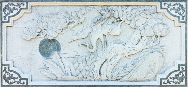 火烈鸟艺术与石头。图片下载