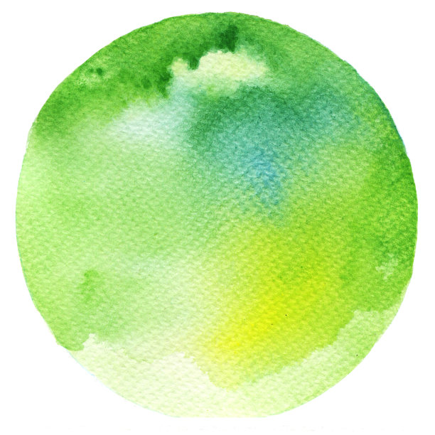 水彩绿色圆圈图片下载
