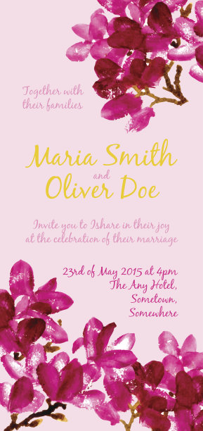 矢量背景水彩的红色木兰图片下载